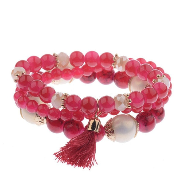 3Pcs Charm Beads Bracelet - Summer Fashionista