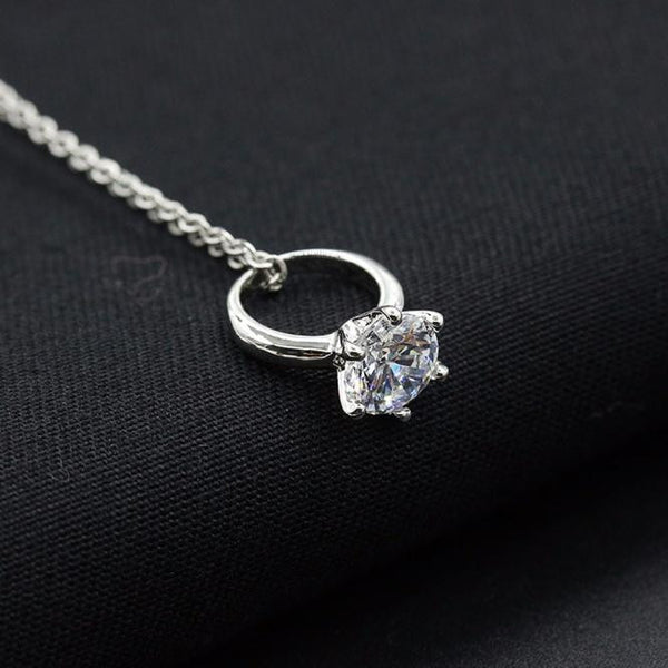 Women Diamond Ring Necklace - Summer Fashionista