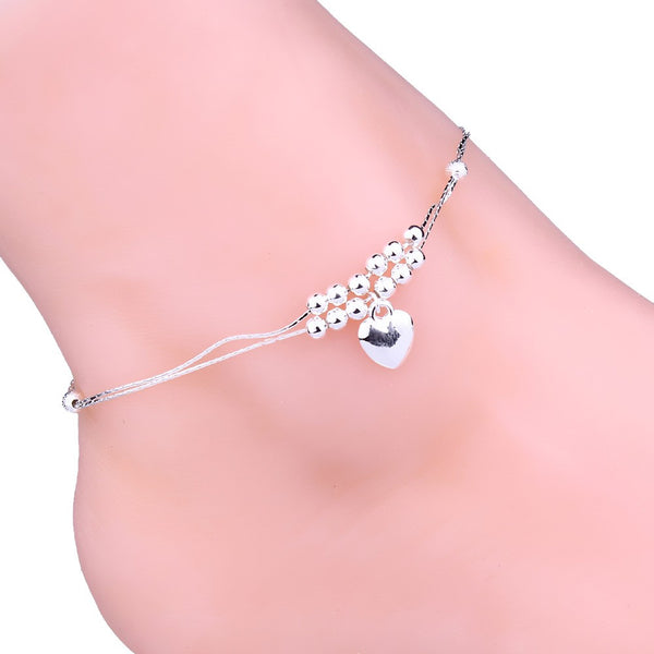 Anklet Foot Double Chain Crystal Bracelet - Summer Fashionista