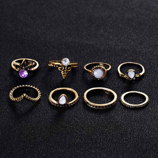 8pcs Set Ring - Summer Fashionista