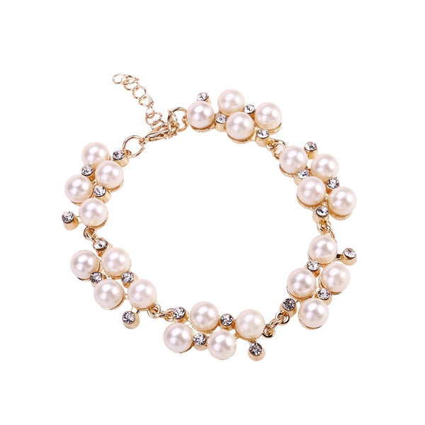Freshwater Cultured White Pearl Gold Plated Bracelet - Summer Fashionista