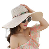 Handmade Straw Hat with Colorful Stones - Summer Fashionista