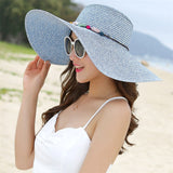 Handmade Straw Hat with Colorful Stones - Summer Fashionista