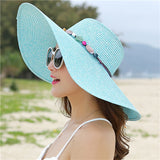 Handmade Straw Hat with Colorful Stones - Summer Fashionista