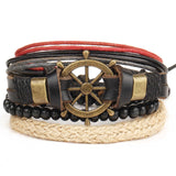 Anchor Leather Bracelet - Summer Fashionista