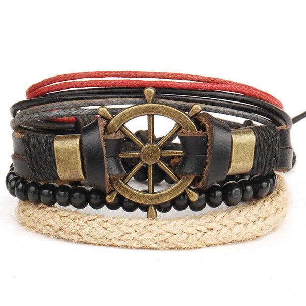 Anchor Leather Bracelet - Summer Fashionista