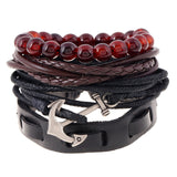 Anchor Leather Bracelet - Summer Fashionista