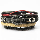 Anchor Leather Bracelet - Summer Fashionista
